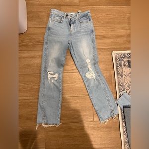 Zara ripped straight cut jeans size 2